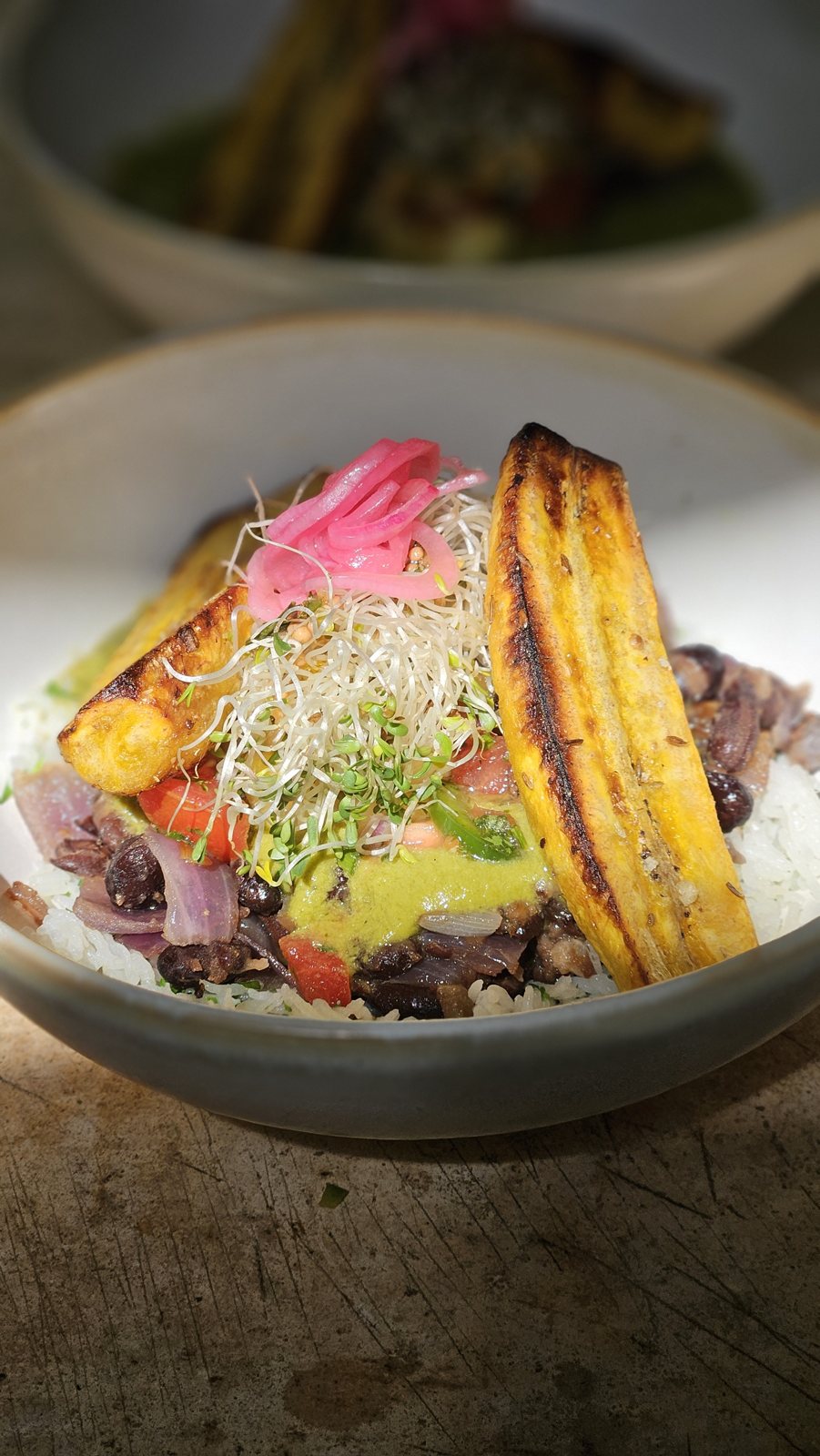 Retreat lunch bowls with plantain