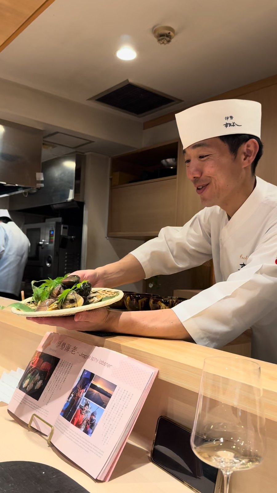 Chef Yuki Tanaka at the counter