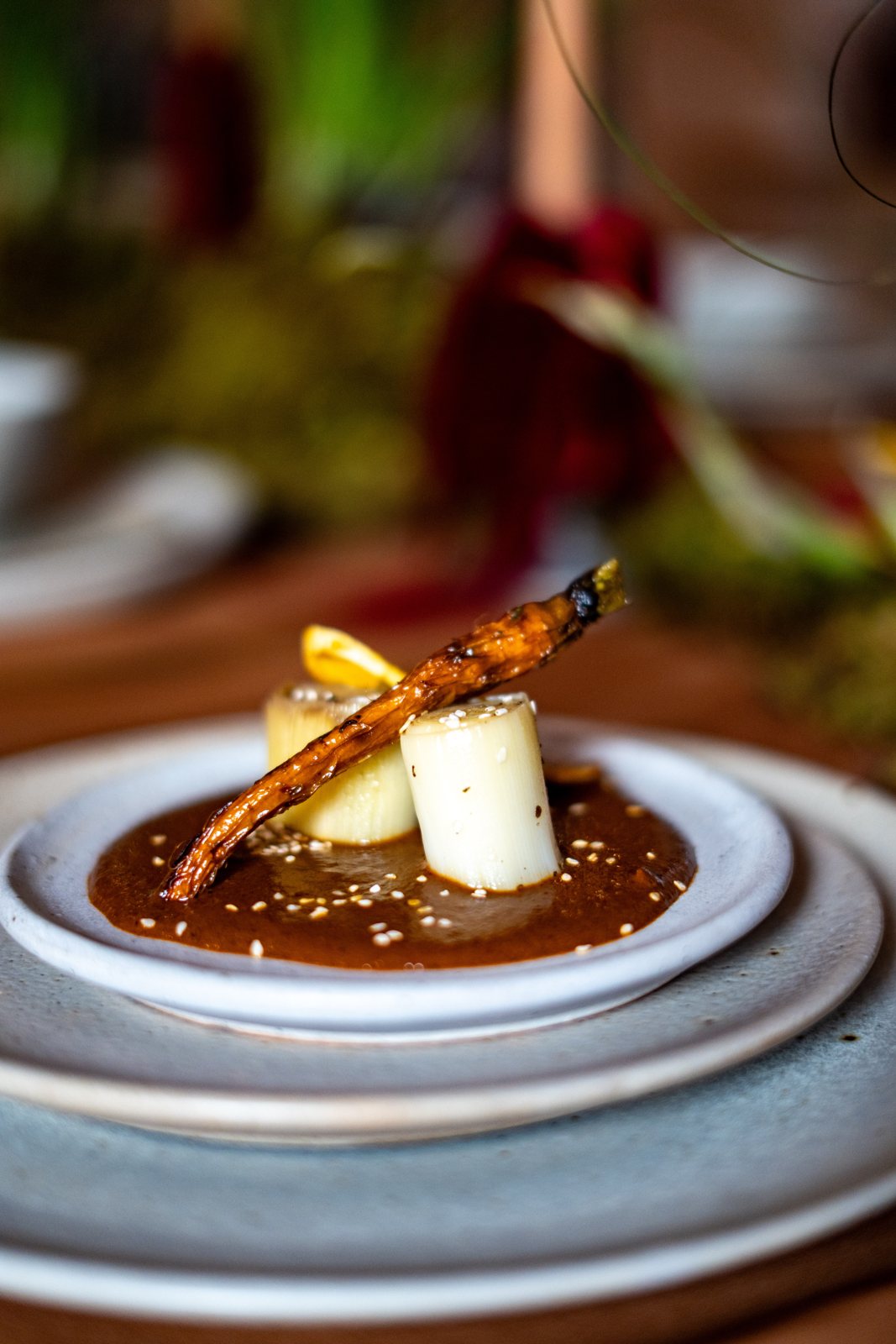 Mole poured at the table