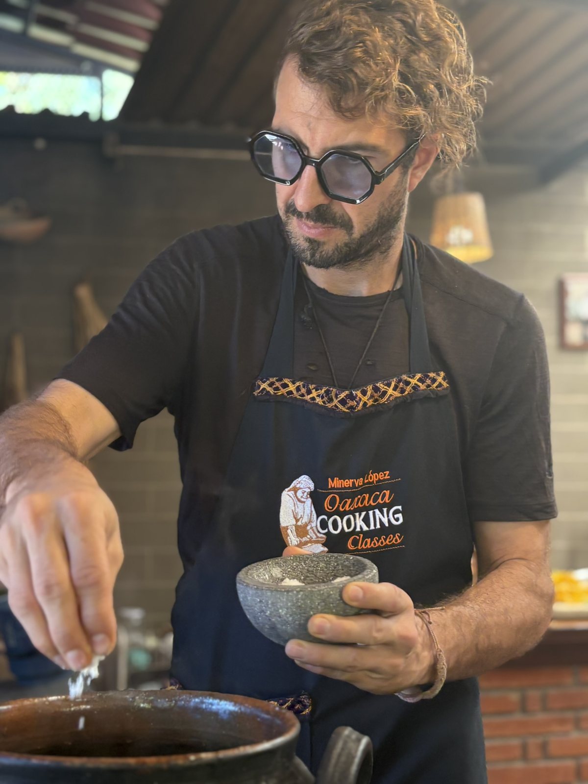 Chef Elliot in the Oaxaca kitchen