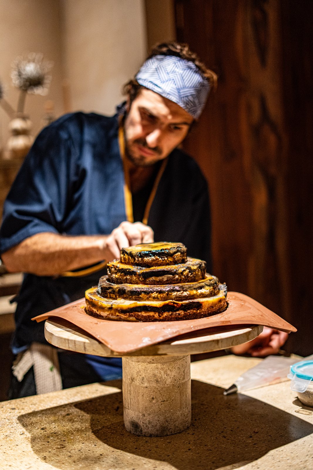 Chef Elliot plating the Posada dinner