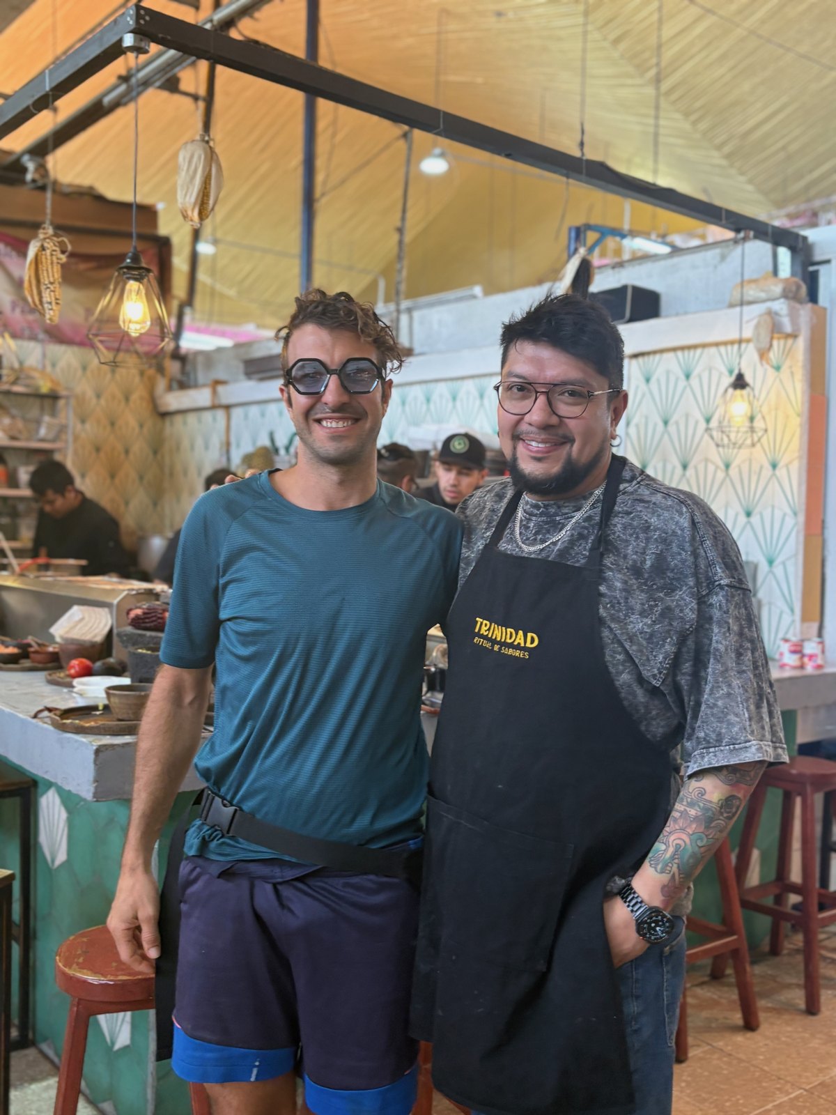 Chef Elliot and Chef Mauricio Poblano at the Trinidad stall
