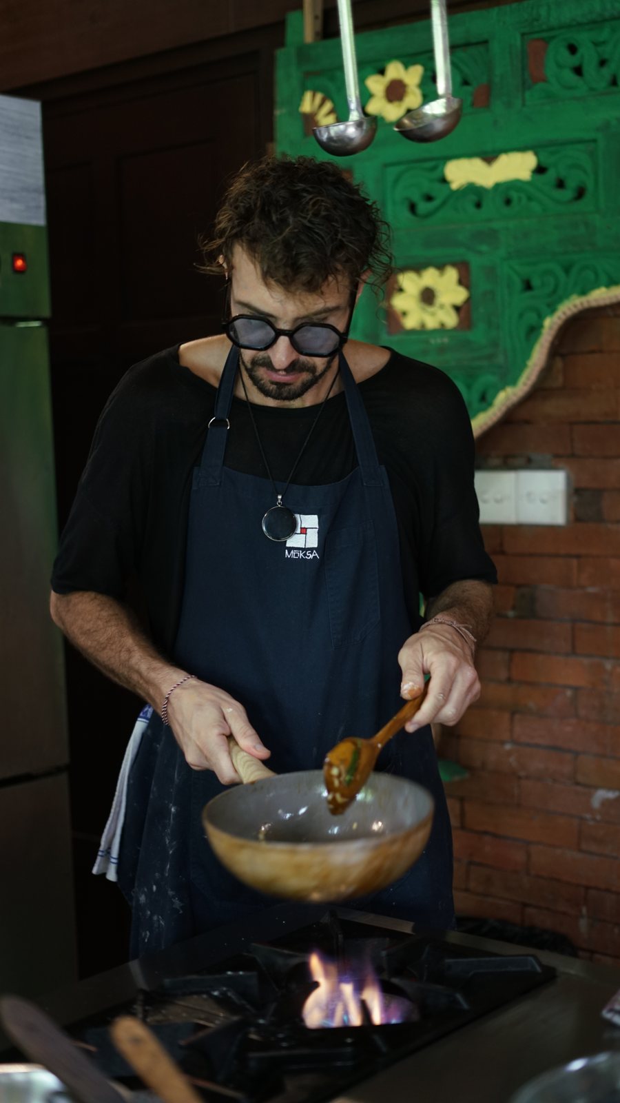 Chef Elliot cooking at Moksa